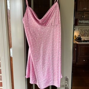 Pink Satin Mini Dress